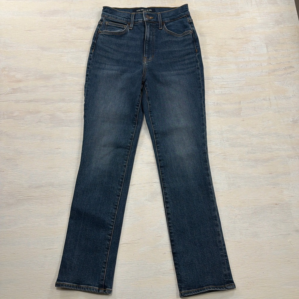 Veronica Beard Jeans Ryleigh Slim Straight Ankle 27 High Rise Blue Women